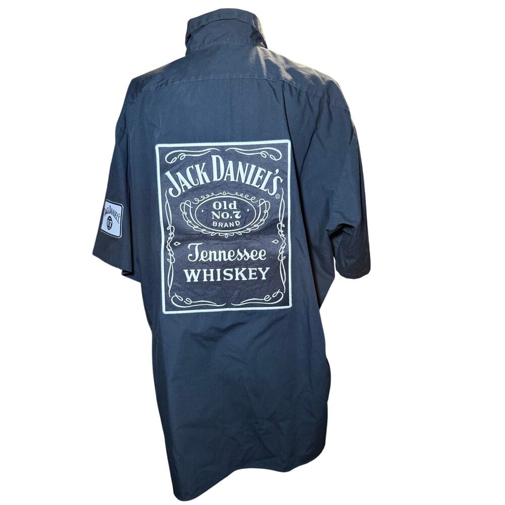 Throttle Threads Jack Daniel's Old No. 7 Mechanic Work Shirt, Black, Men's 2XL